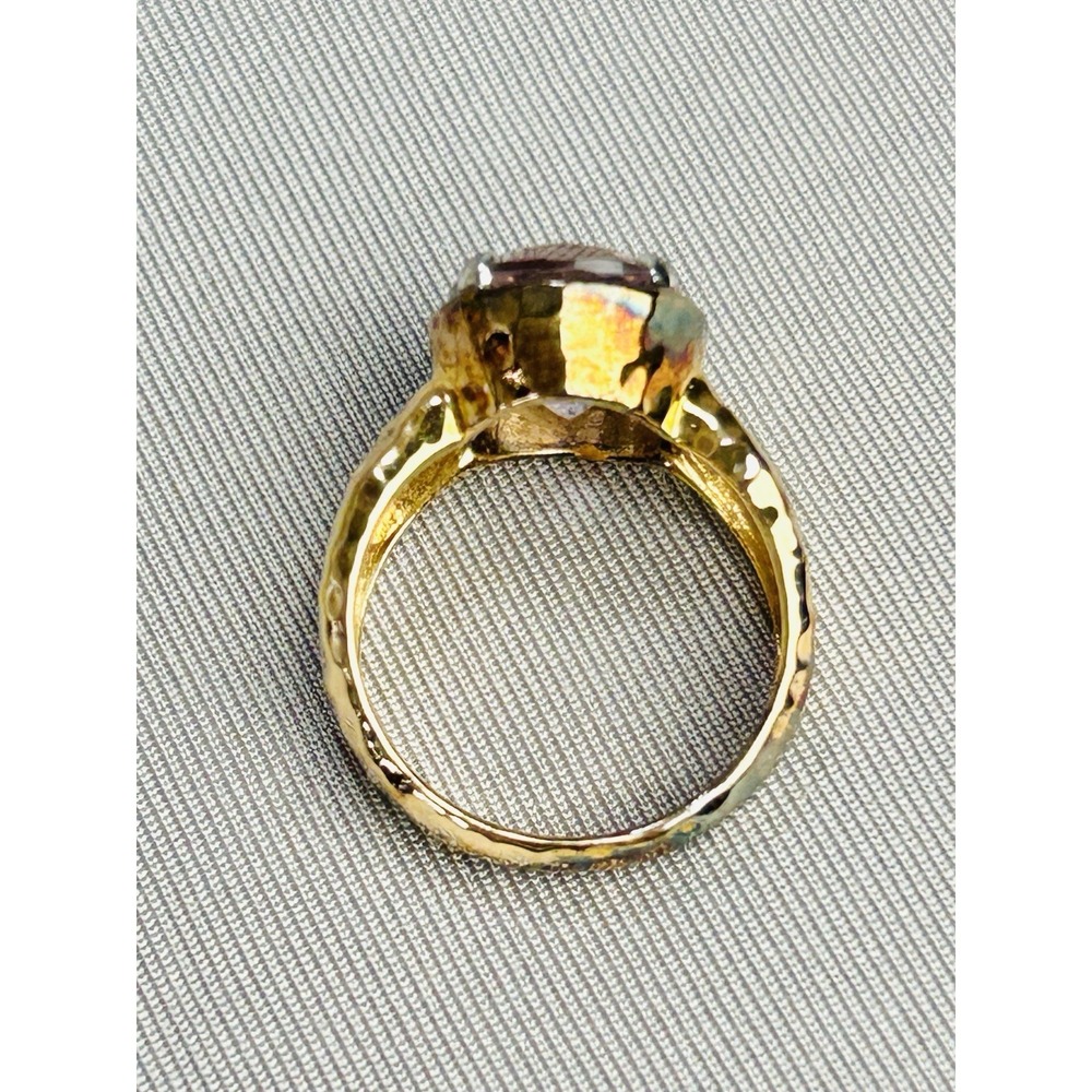 Sterling Silver Gold Tone Size 7.25 Ring With Faux Lavender Stone China READ - Picture 6 of 8